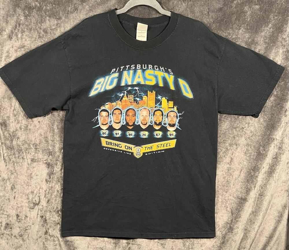 Vintage Pittsburgh Steelers Big Nasty D T Shirt Large Gildan Ultra Cotton